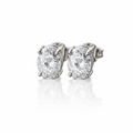 MEETMAY | Oval-Cut Moissanite Stud Earrings – S925 Sterling Silver 18K Gold Plated, GRA Certified