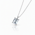 MEETMAY | Emerald-Cut Moissanite Pendant Necklace – S925 Sterling Silver 18K Gold Plated, D-Color