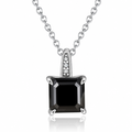 MEETMAY | Colorful Asscher-Cut Moissanite Pendant Necklace – S925 Sterling Silver 18K Gold Plated, GRA Certified