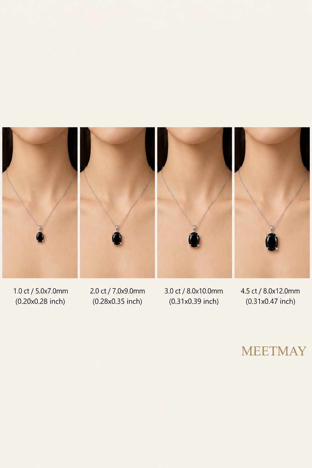 MEETMAY | Colorful Oval-Cut Moissanite Pendant Necklace – S925 Sterling Silver 18K Gold Plated, GRA Certified