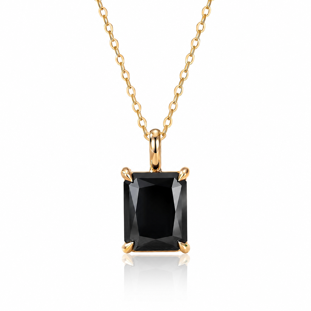 MEETMAY | Colorful Radiant-Cut Moissanite Pendant Necklace – S925 Sterling Silver 18K Gold Plated, GRA Certified