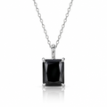 MEETMAY | Colorful Radiant-Cut Moissanite Pendant Necklace – S925 Sterling Silver 18K Gold Plated, GRA Certified