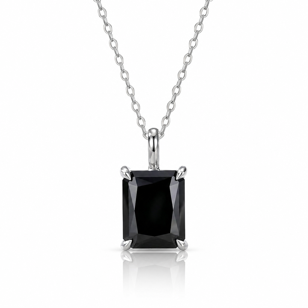 MEETMAY | Colorful Radiant-Cut Moissanite Pendant Necklace – S925 Sterling Silver 18K Gold Plated, GRA Certified