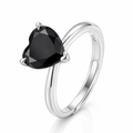 MEETMAY | Colorful Heart-Cut Moissanite Adjustable Ring – S925 Sterling Silver 18K Gold Plated, GRA Certified