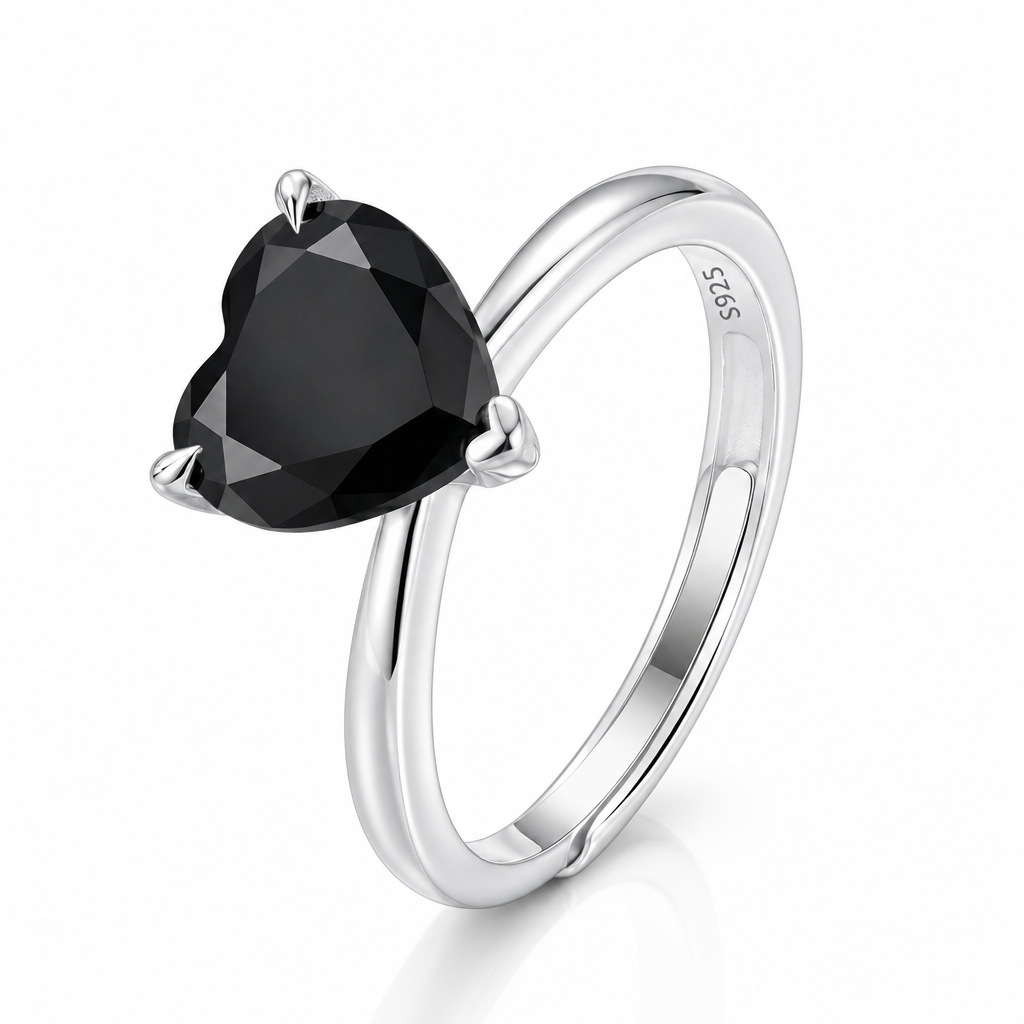 MEETMAY | Colorful Heart-Cut Moissanite Adjustable Ring – S925 Sterling Silver 18K Gold Plated, GRA Certified