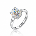 MEETMAY | Oval-Cut Moissanite Adjustable Ring – S925 Sterling Silver 18K Gold Plated, D-Color