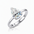 MEETMAY | Pear-Cut Moissanite Adjustable Ring – S925 Sterling Silver 18K Gold Plated, D-Color