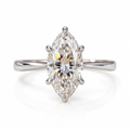 MEETMAY | Marquise-Cut Moissanite Adjustable Ring – S925 Sterling Silver 18K Gold Plated, D-Color
