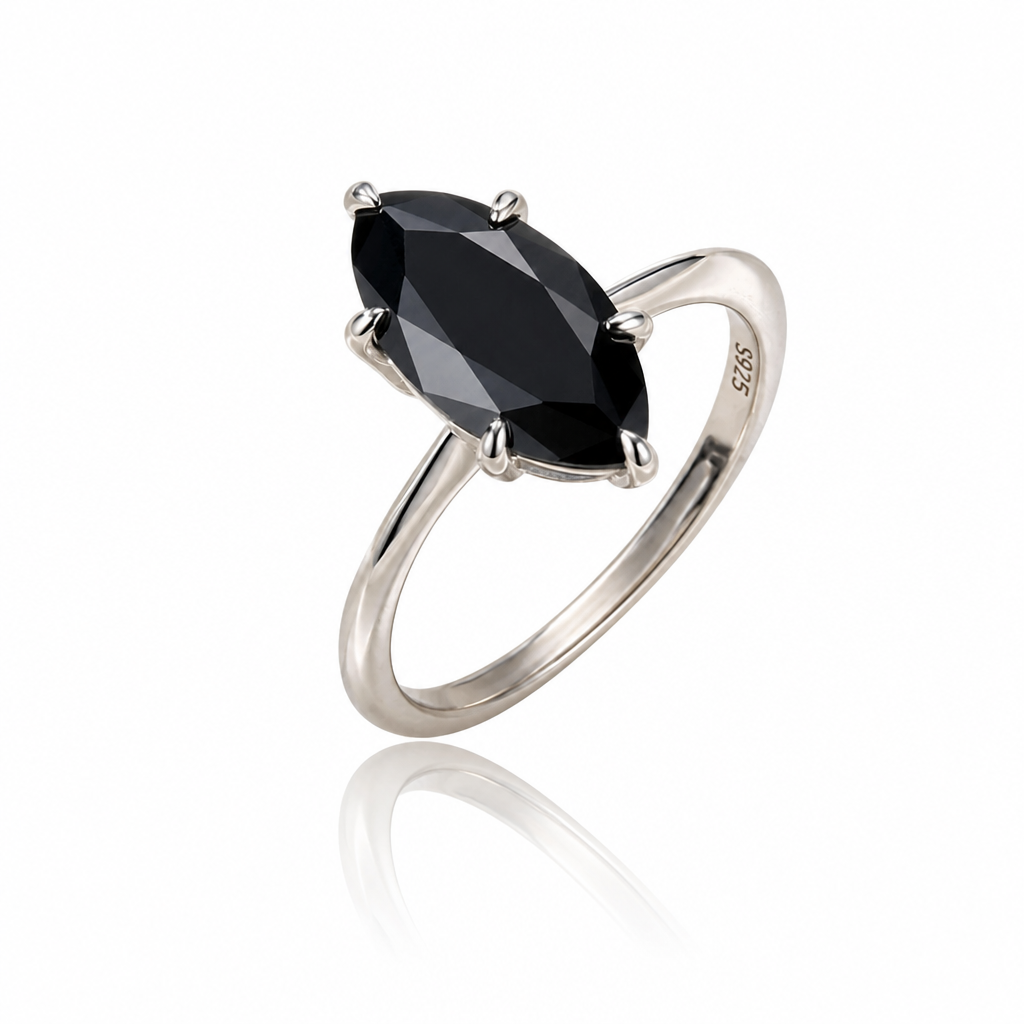 MEETMAY | Colorful Marquise-Cut Moissanite Adjustable Ring – S925 Sterling Silver 18K Gold Plated, GRA Certified