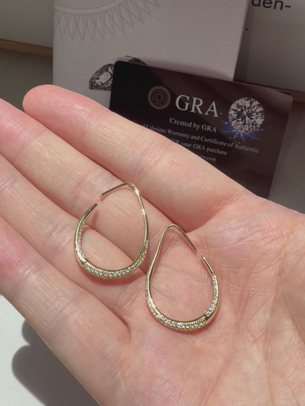 MEETMAY | Large Hoop Moissanite Earrings – S925 Sterling Silver 14K Gold Plated, D-Color