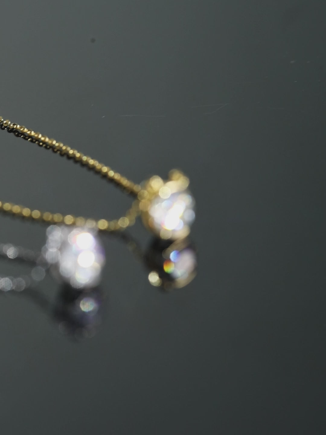 MEETMAY | Round-Cut Moissanite Solitaire Pendant Necklace – S925 Sterling Silver 14K Gold Plated, D-Color